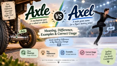 Axle vs Axel Meaning, Difference, Examples & Correct Usage