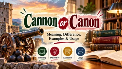 Cannon or Canon Meaning, Difference, Examples & Usage