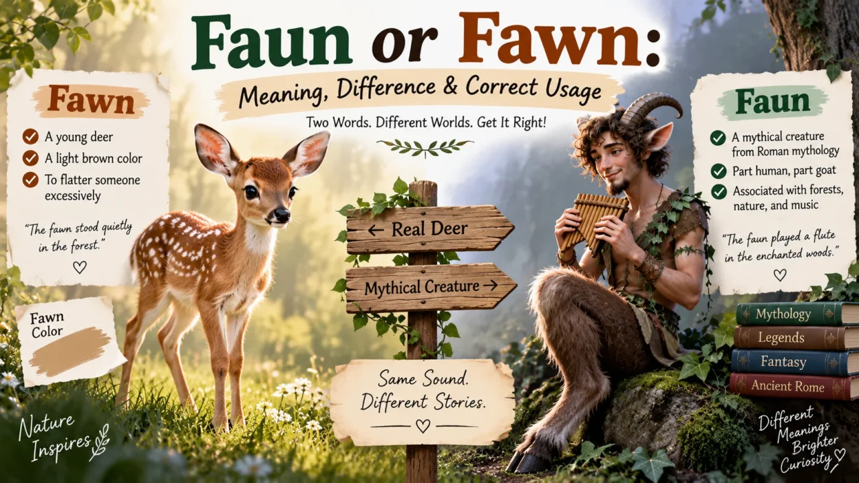 Faun or Fawn Meaning, Difference & Correct Usage 🦌