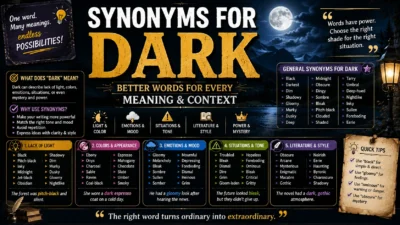Synonyms for Dark Better Words for Every Meaning and Context