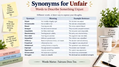 Synonyms for Unfair Words to Describe Something Unjust