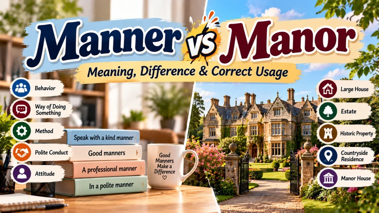 Manner vs Manor Meaning, Difference & Correct Usage