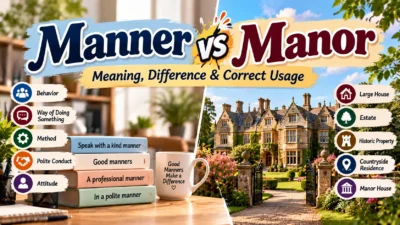 Manner vs Manor Meaning, Difference & Correct Usage